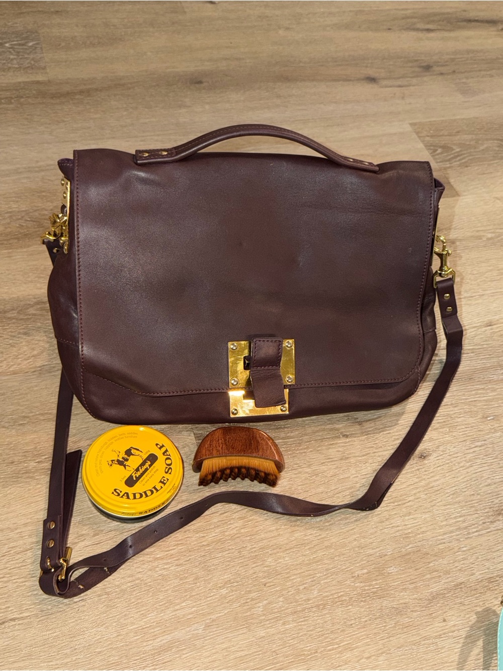 SOPHIE HULME messenger leather HANDBAG